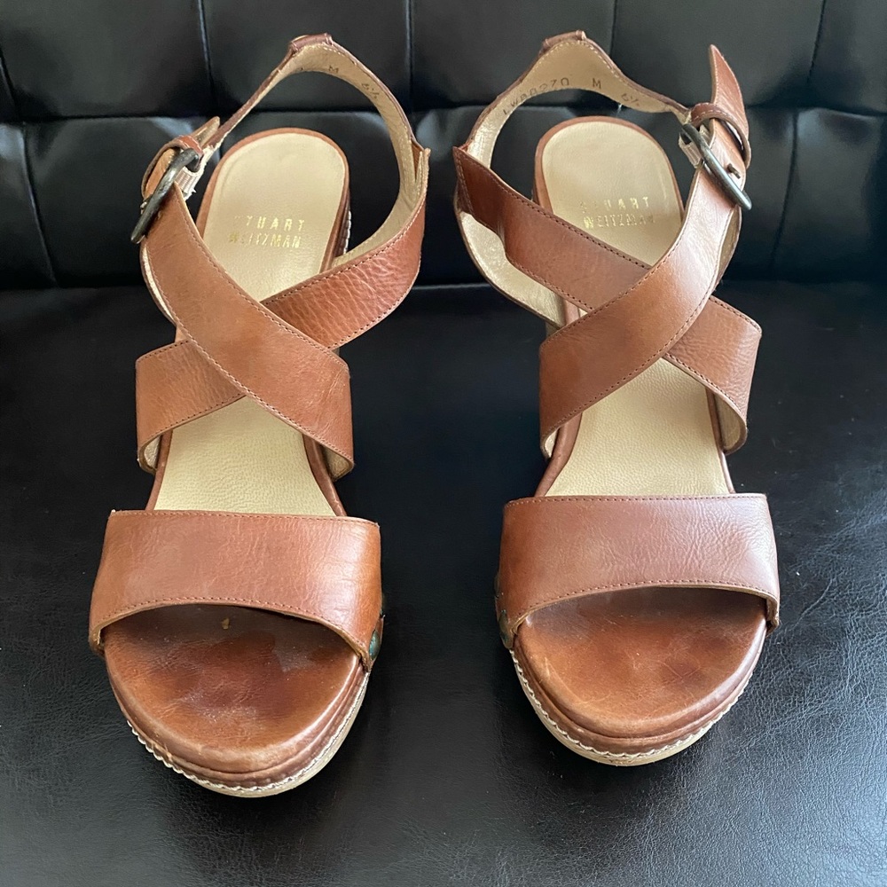 Stuart Weitzman cork sandal wedges